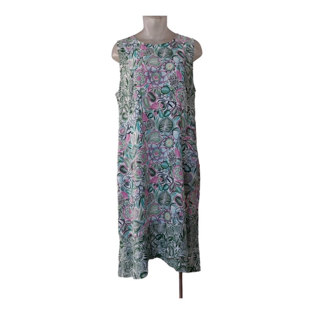 J jill Floral Shift Dress Size M